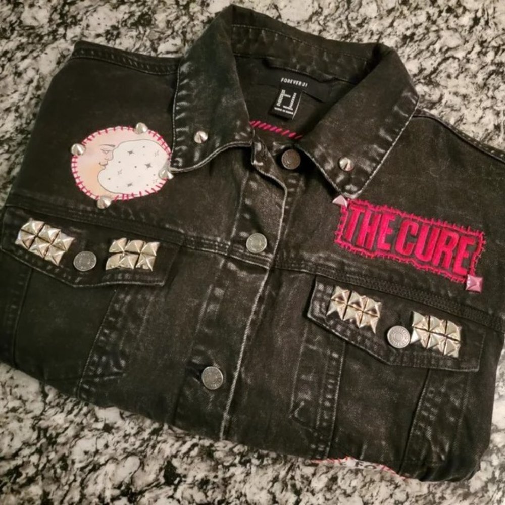 Customized Cropped & Studded Battle Jacket- Size Medium